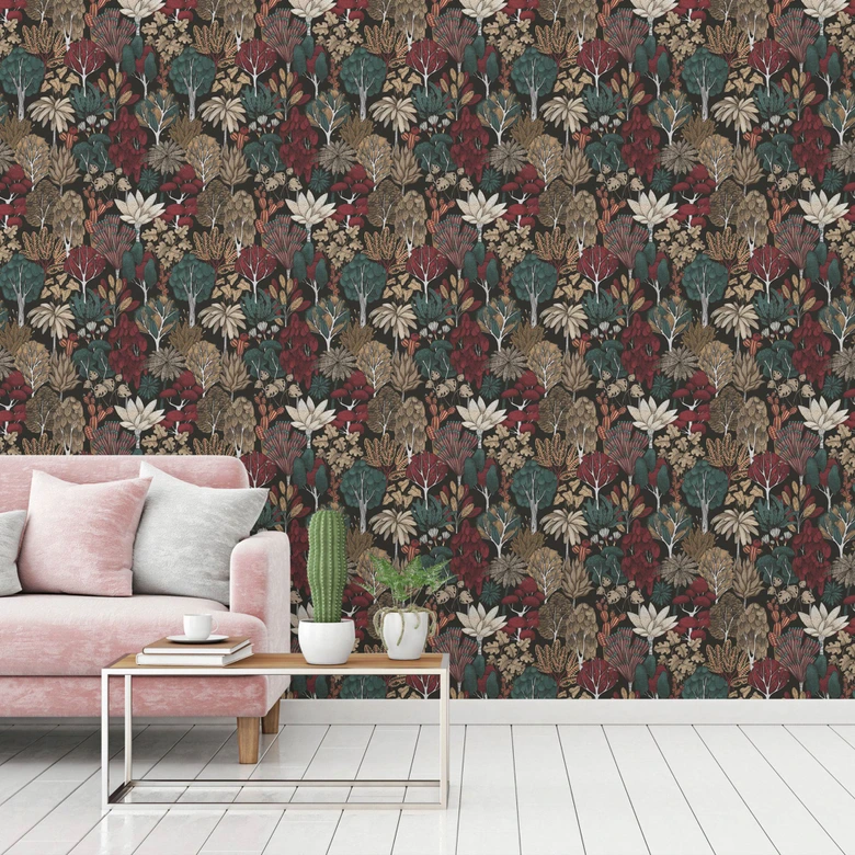 Architects Paper Floral Impression - Papier peint intissé jungle, noir 