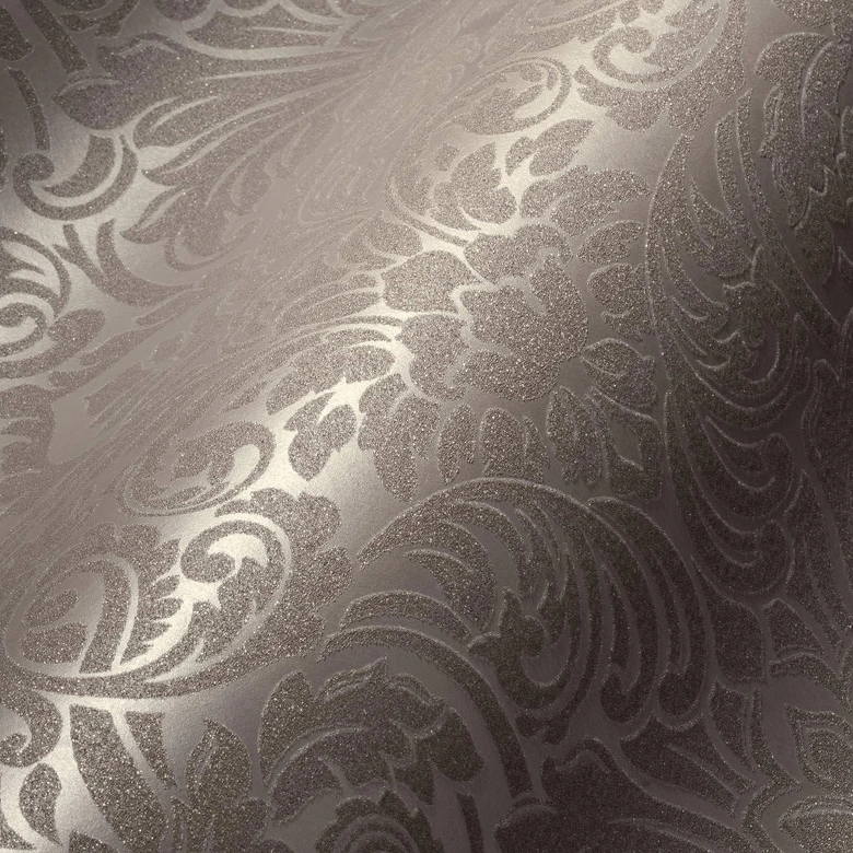 Architects Paper Vliestapete Luxury wallpaper Barocktapete mit Ornamenten aus Glasperlen braun, metallic 