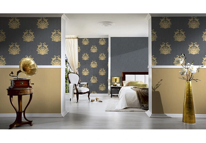 Architects Paper Vliestapete Nobile Barocktapete mit Ornamenten blau, metallic 