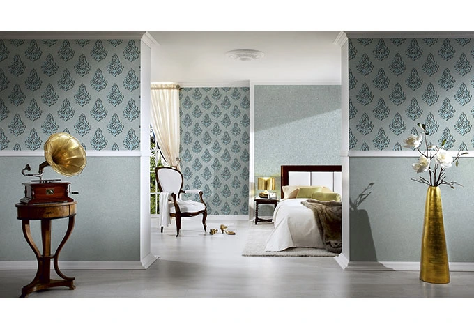 Architects Paper Vliestapete Nobile Barocktapete mit Ornamenten blau, metallic 