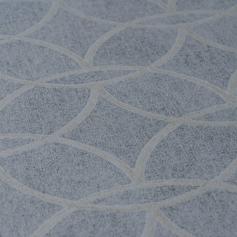 Błyszcząca tapeta niebiesko-szara - geometryczna tapeta z włókniny 