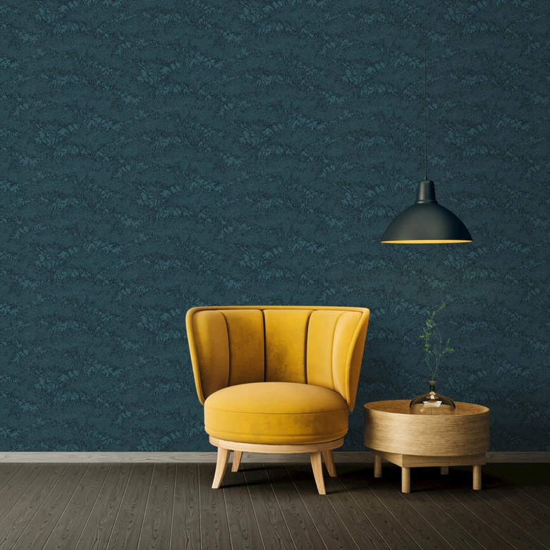 Architects Paper Vliestapete Absolutely Chic Blumentapete floral blau, schwarz 