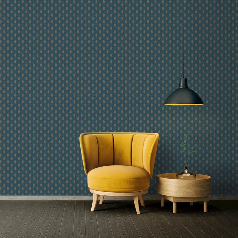 Architects Paper Papier Peint Design Absolutely Chic Graphique Bleu Marron Beige  