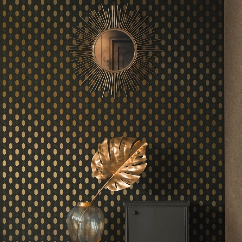 Architects Paper Papier Peint Design Absolutely Chic Graphique Noir Or Marron  