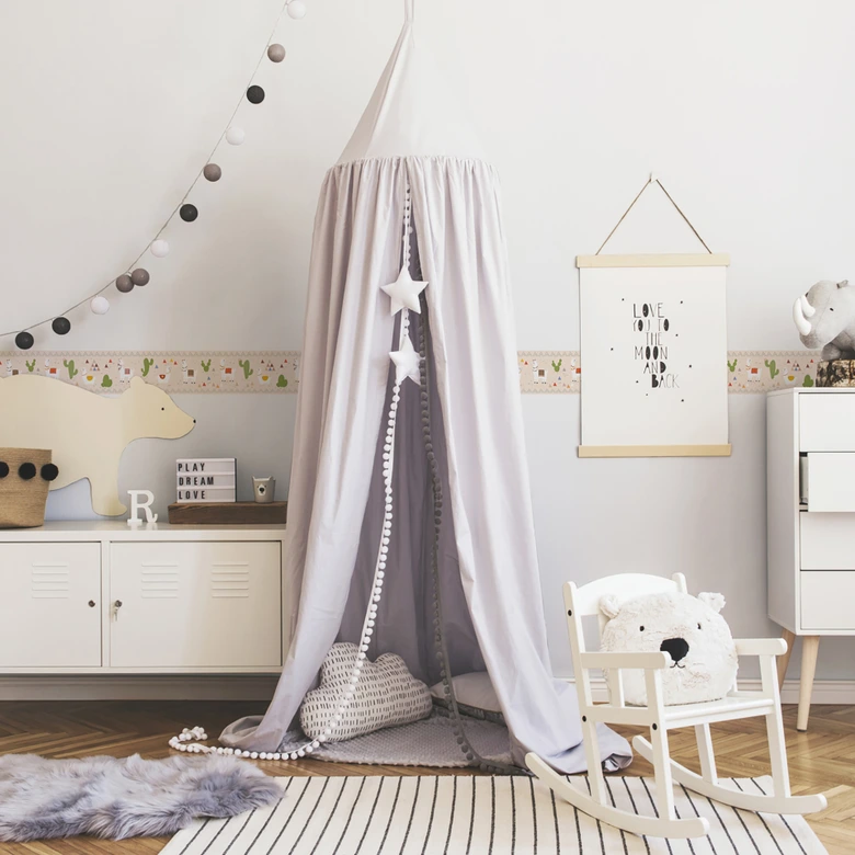 Lovely Kids selbstklebende Kinderzimmer Bordüre Relaxed Lamas mit süßen Lamas und Kakteen 