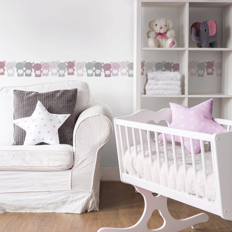 Lovely Kids selbstklebende Kinderzimmer Bordüre Cute Bears mit niedlichen Bären 
