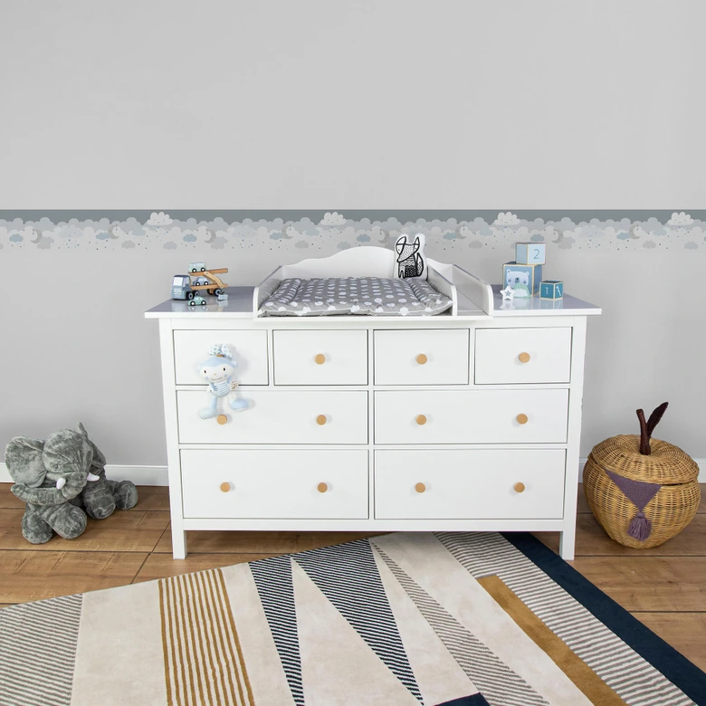 A.S. Création Lovely Kids Frise autocollante enfant - Gris, Bleu 