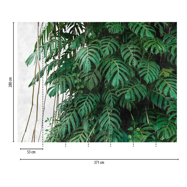 Livingwalls Tapete Monstera Metropolitan Stories THE WALL Vliestapete grün, grau 
