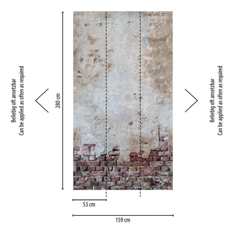 Livingwalls Tapete in Betonoptik Metropolitan Stories THE WALL Vliestapete Vintage grau, rot 