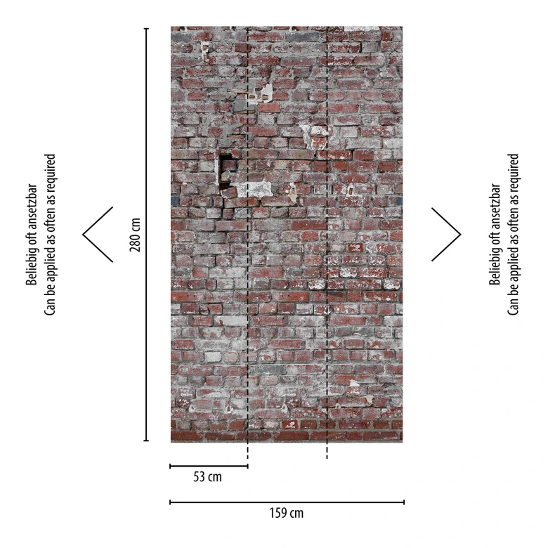 Livingwalls Tapete in Steinoptik Metropolitan Stories THE WALL Vliestapete Backstein rot, grau 
