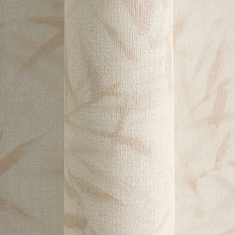 Blätter-Tapete Creme Beige - Dezente Mustertapete mit Bambus-Optik - Vliestapete 
