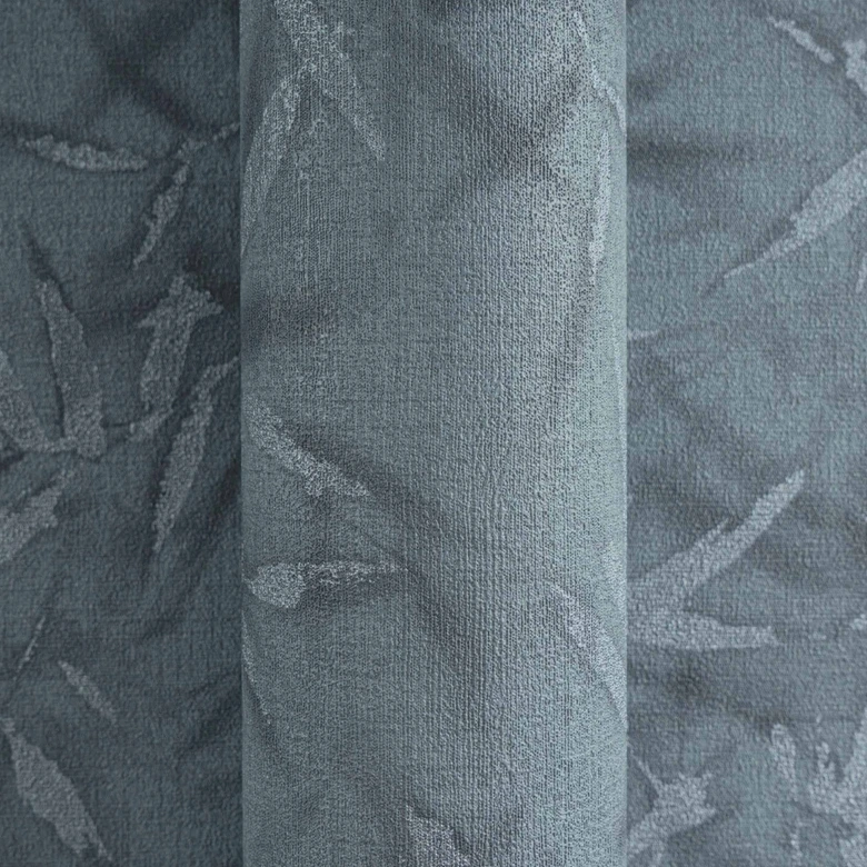 Papel pintado hoja gris azul - Papel pintado de muestra con aspecto de bambú - Papel pintado no tejido moderno 
