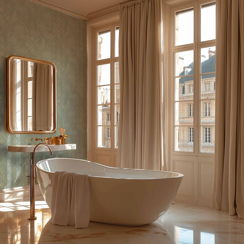 Papier peint ornemental vert menthe argenté - Papier peint intissé brillant avec motif vintage 