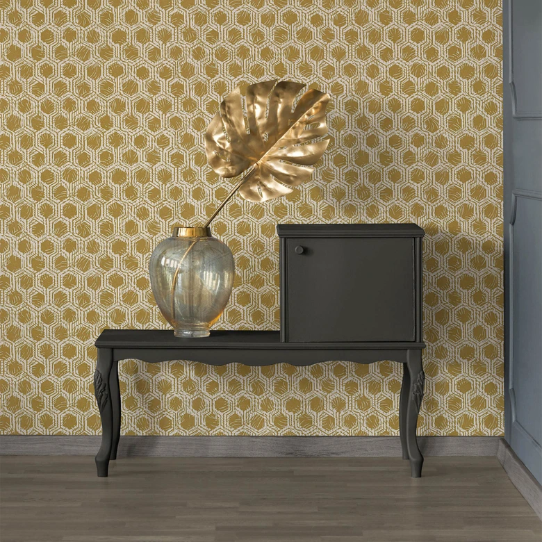 Architects Paper Vliestapete Alpha geometrische Tapete beige, metallic 