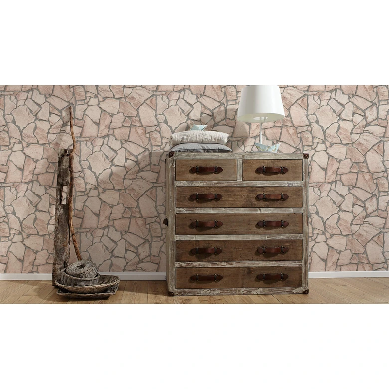 A.S. Création behang Best of Wood`n Stone 2nd Edition beige, bruin, grijs 