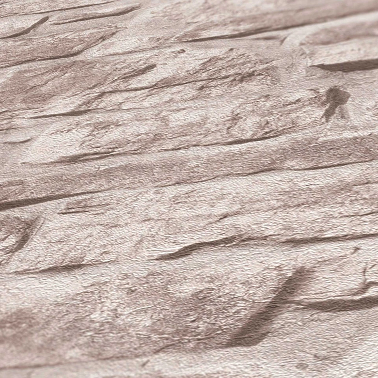 tapet med steneffekt beige grå - industrielt stentapet - non-woven tapet 
