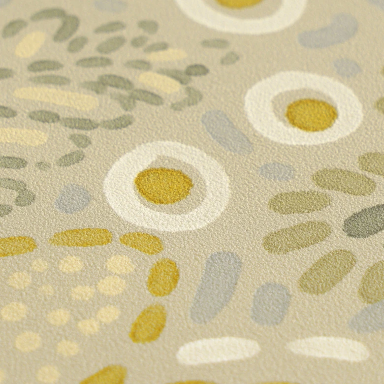 Icke-vävd tapet etnoblommor blad beige kräm tapet tapet tapet blad tendrils  