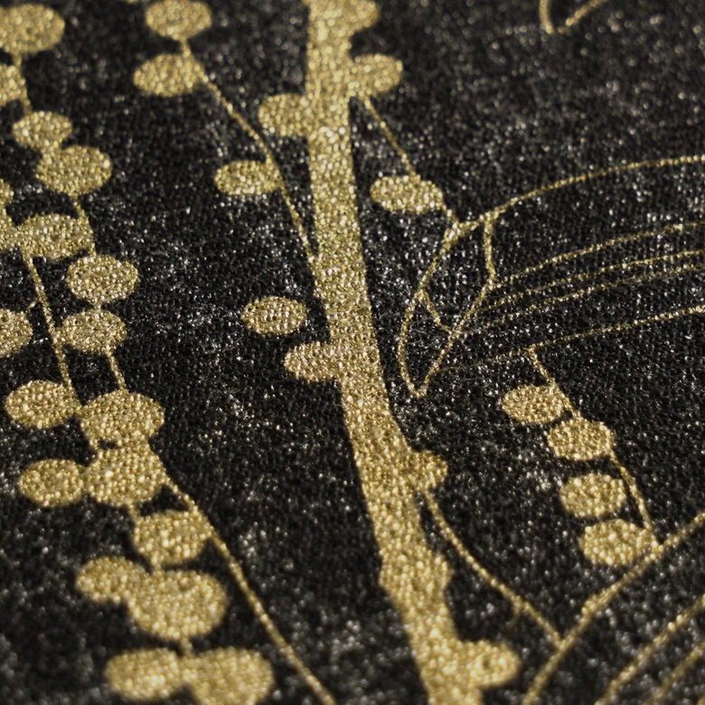 Vliestapete Palmenblätter schwarz gold metallic Tapete Wandtapete  Tropen 