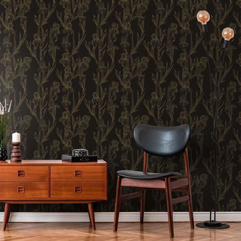 Daniel Hechter Papier peint floral Noir, Jaune 