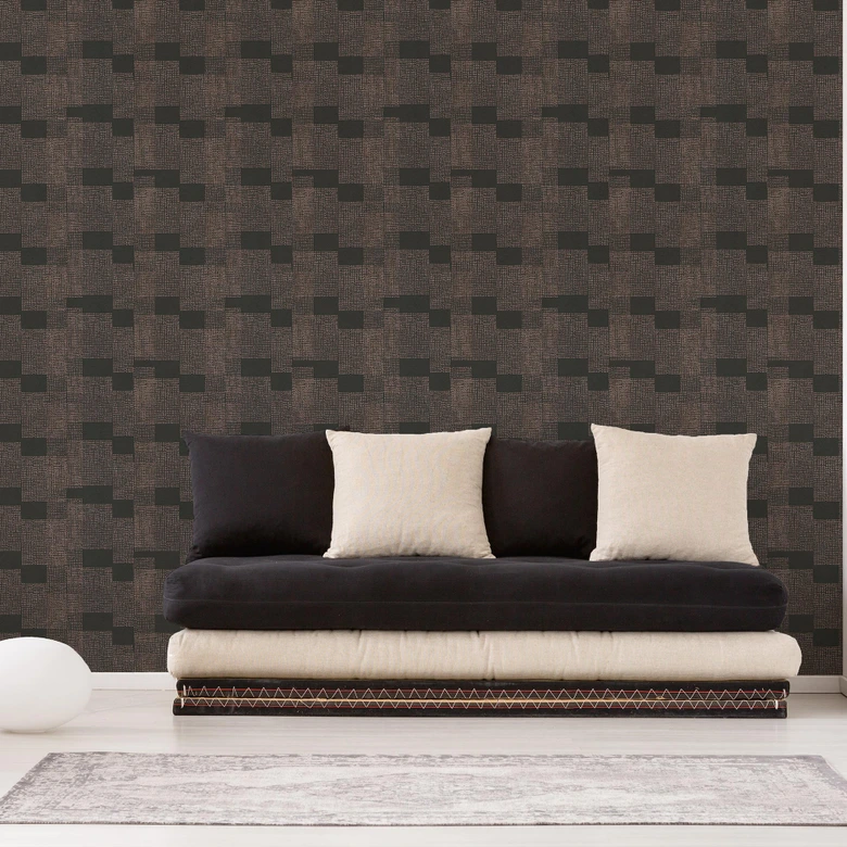 Livingwalls Ethnotapete Desert Lodge Vliestapete bronze, schwarz 