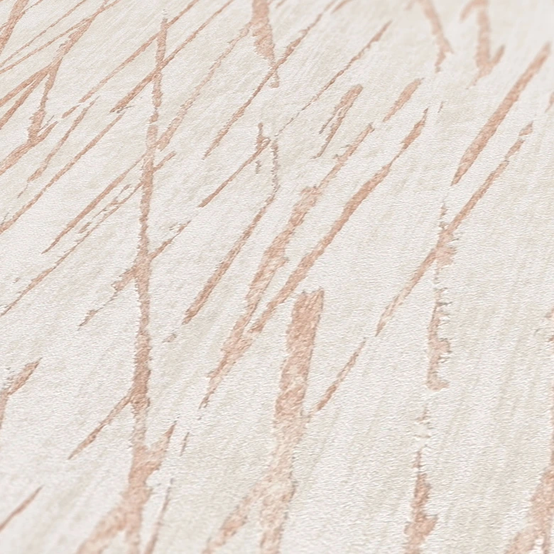 papier peint Hygge texturé en gris et cuivre papier peint intissé avec motif naturel métallisé 