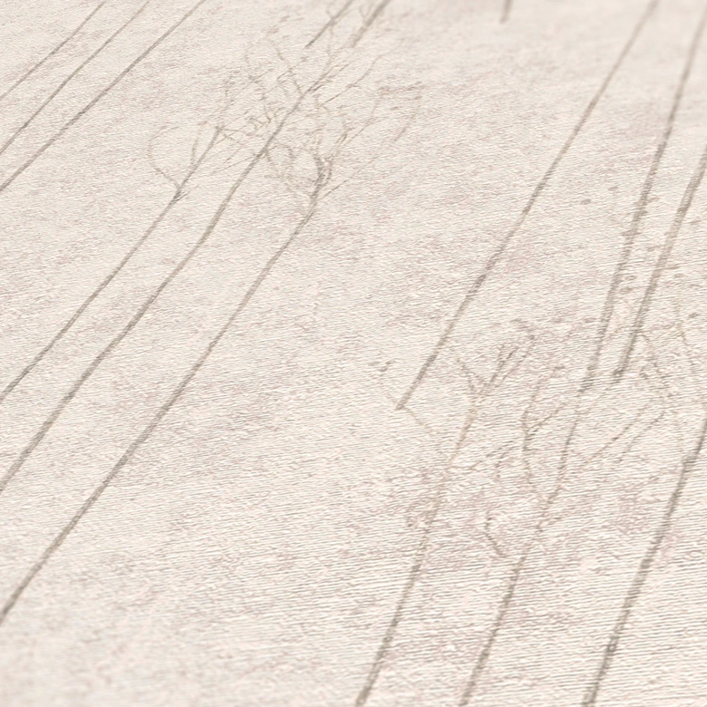 Scandinavian papier peint avec herbe de la pampa en gris et beige papier peint intissé à texture légère Hygge 