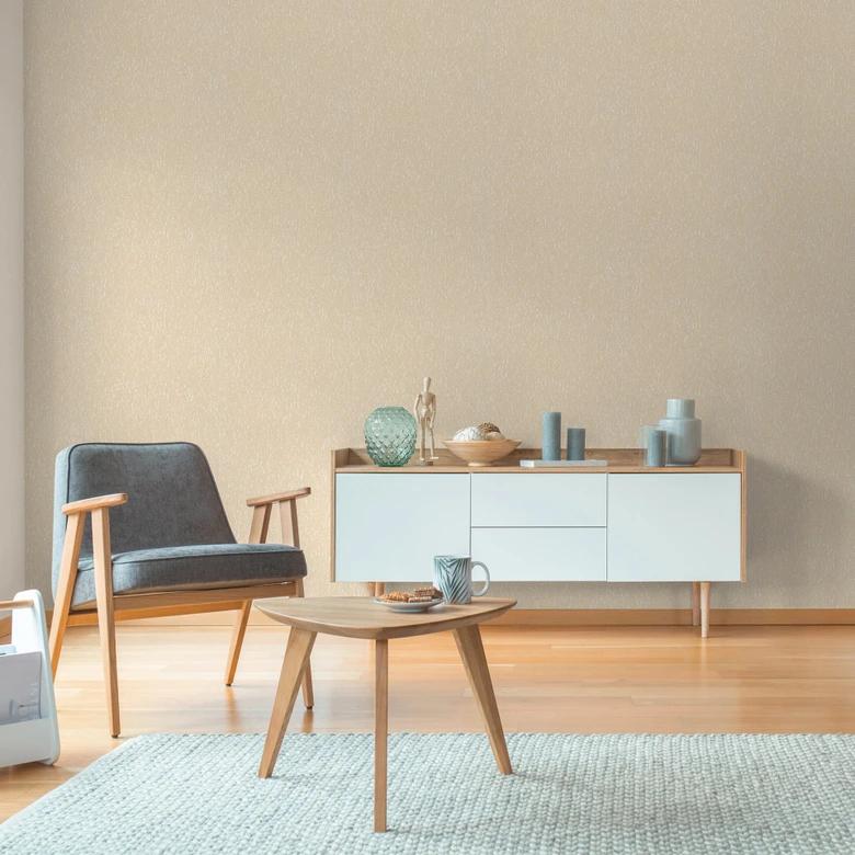 Strukturtapete in Putz-Optik Beige Gelb Creme – Vliestapete matt strukturiert 