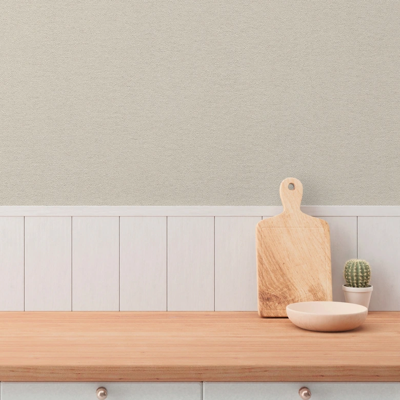 Unitapete Leinenoptik Beige – Zeitlose Vliestapete in natürlichem Farbton 