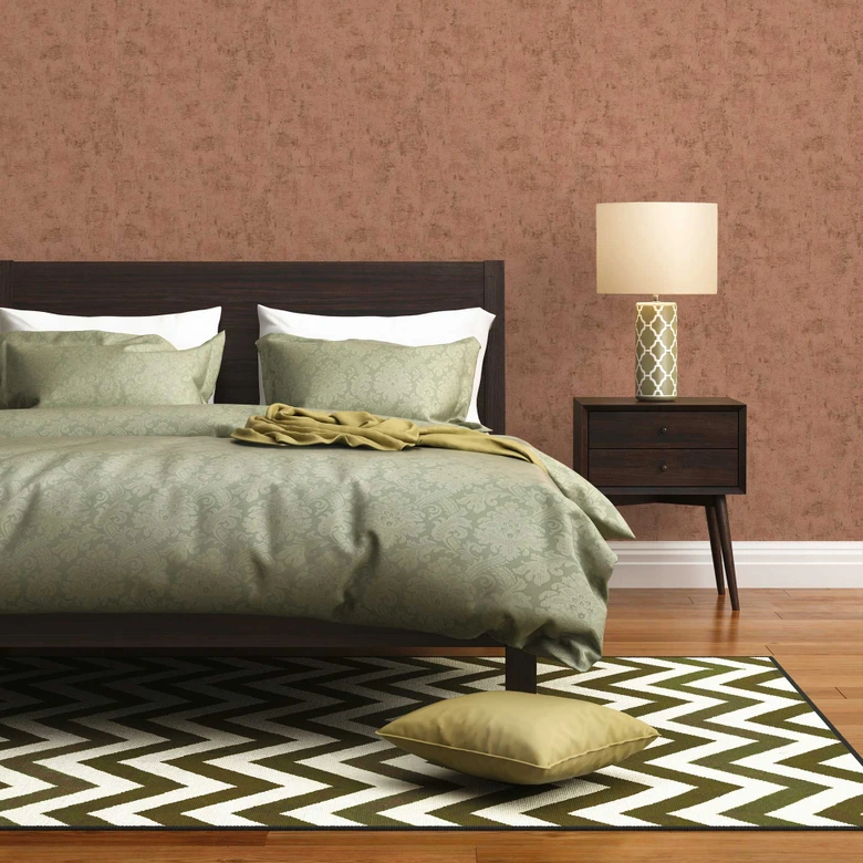 Non-woven tapet i raffia-look rosa guld - texturerad metallisk tapet - texturerad tapet för skal och stick 