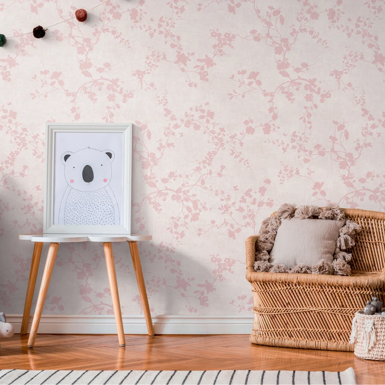 Floral Patterned Wallpaper Pink White - floral wallpaper playful 