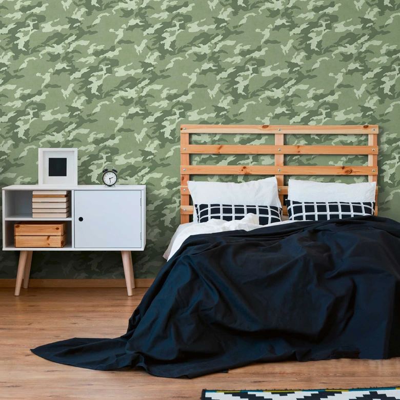 Kamouflage tapet i nyanser av grönt - modern kamouflage tapet 