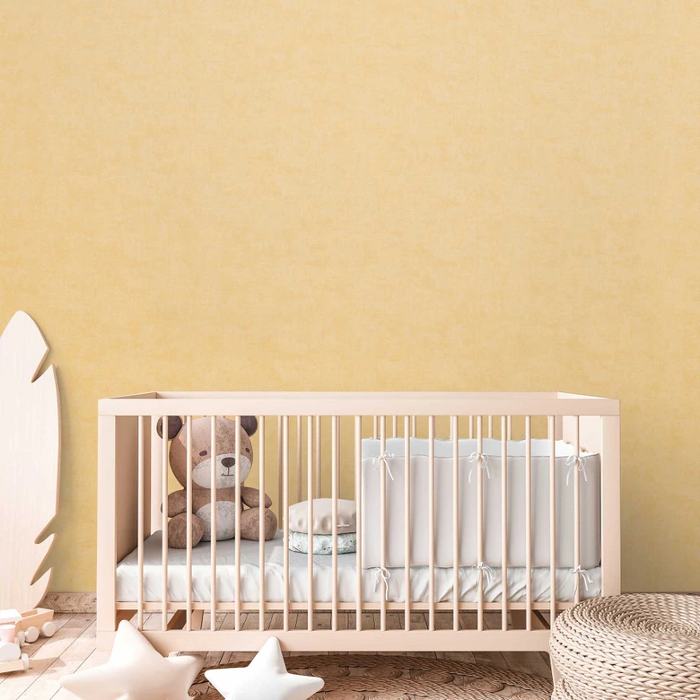 Unitapete Kinderzimmer Senfgelb - Einfarbige Unitapete 