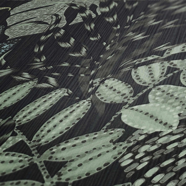 Livingwalls Metropolitan Stories 2 Nala - Cape Town Papier peint floral jungle, Vert, Noir,  