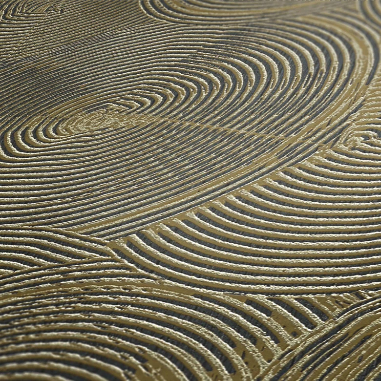 Design Tapete Gold Schwarz Luxus Vliestapete Kreise Metropolitan Stories Wohnzimmer von A.S. Création 