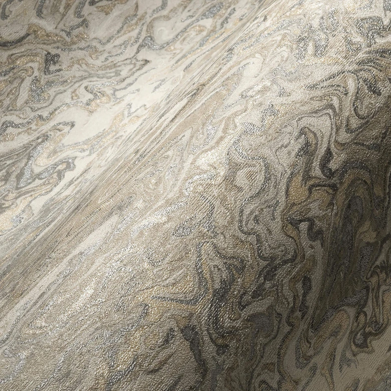 Livingwalls abstrakte Tapete My Home My Spa Vliestapete Feminine Powdery Home graubeige, silber 