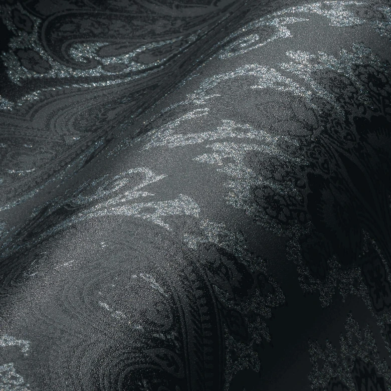 Livingwalls Paisley Tapete My Home My Spa Vliestapete Romantic Home schwarz, dunkelgrau, gold 