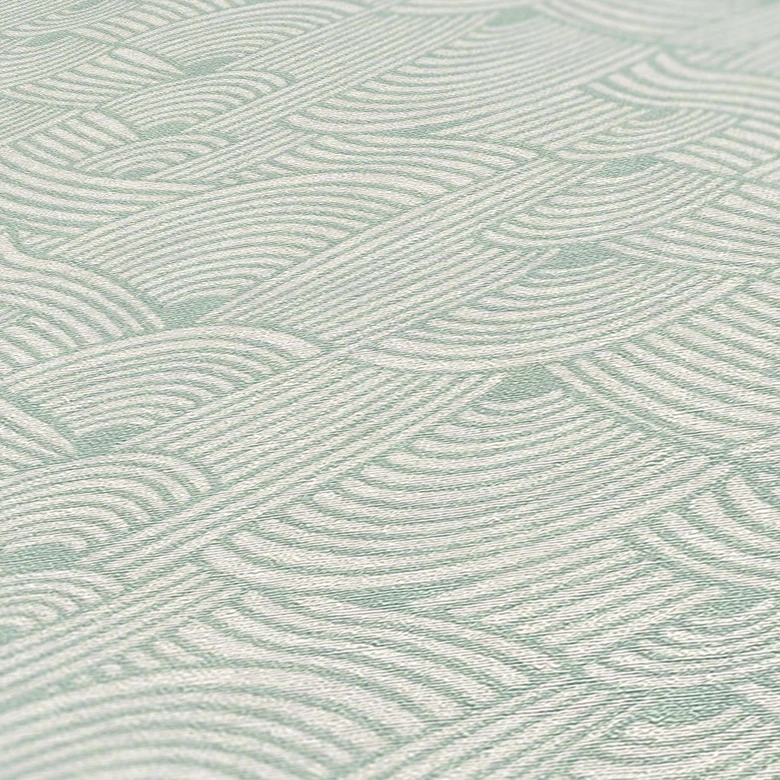 Papier peint gris vagues design - papier peint intissé moderne gris clair salon 
