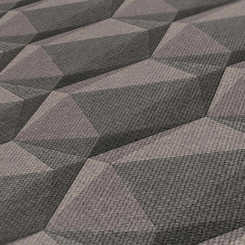 3D Wohnzimmer Tapete Grau Anthrazit - Moderne Design Vliestapete 