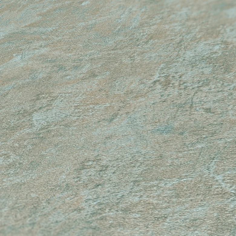 Papel pintado liso usado look - papel pintado no tejido unicolor de A.S. Création verde azul sin PVC 386391 