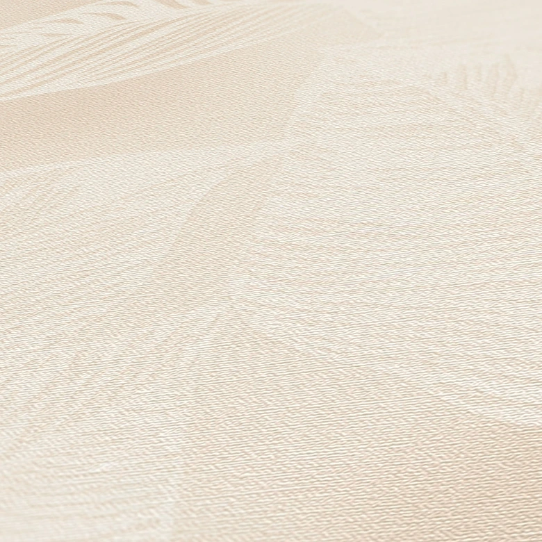 Tapete Floral - Vliestapete Blätter PVC-Frei von A.S. Création Beige Weiß Natur 386633 