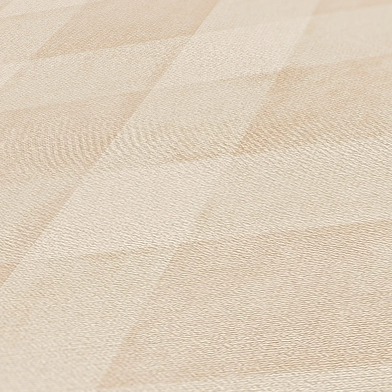 Tapete karriert PVC-Frei - Landhaus-Tapete Vlies von A.S. Création Beige Natur 386643 