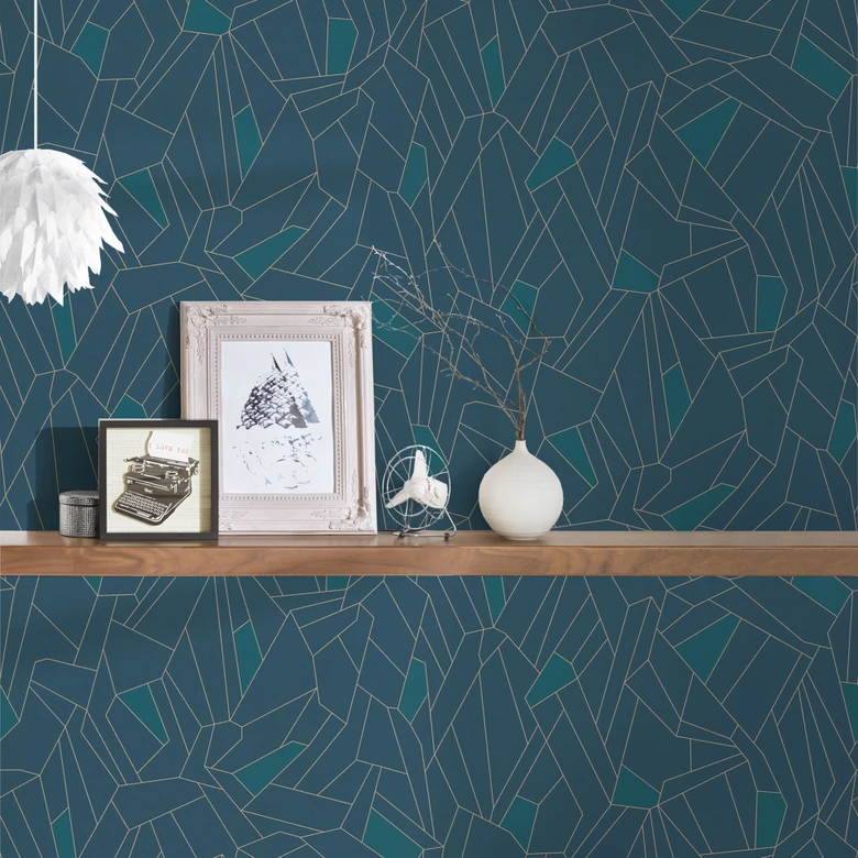 A.S. Création Vliestapete New Life geometrische Tapete blau, petrol, beige 
