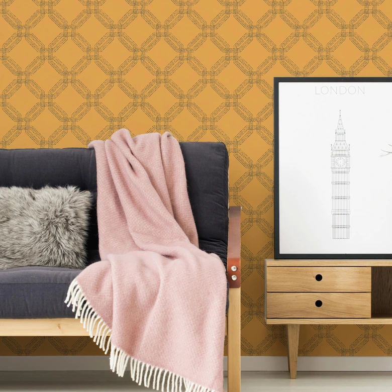 A.S. Création Pop Style Papier peint géométrique - Papier peint mordene Jaune, argent 