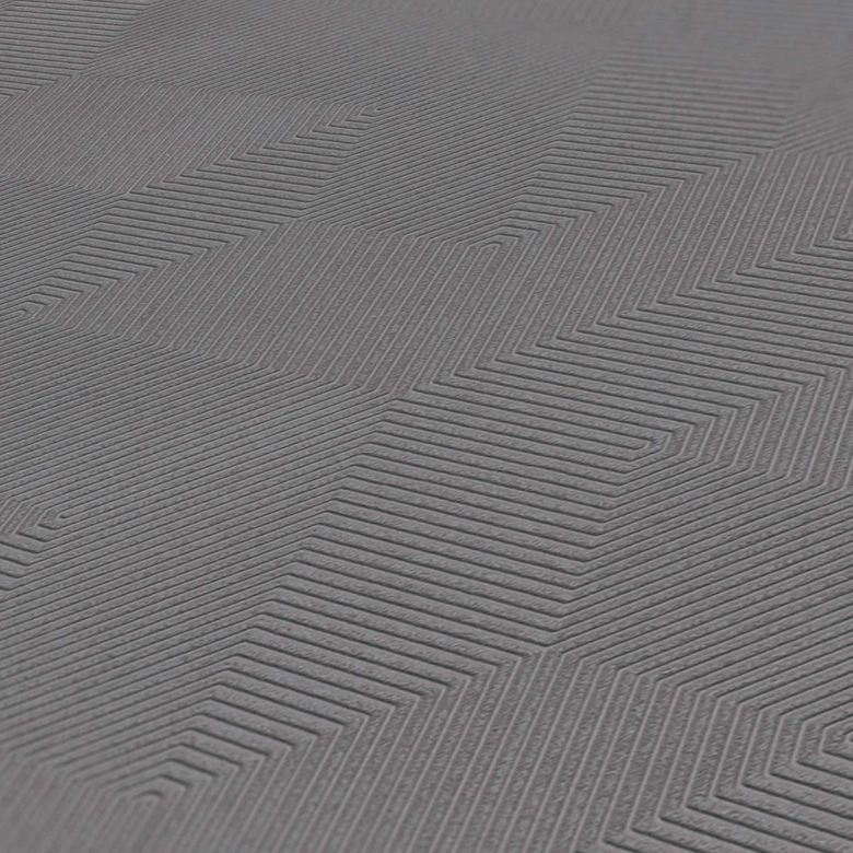 Grafik-Tapete Grau - Strukturtapete Wohnzimmer - Vliestapete Schlafzimmer Büro 