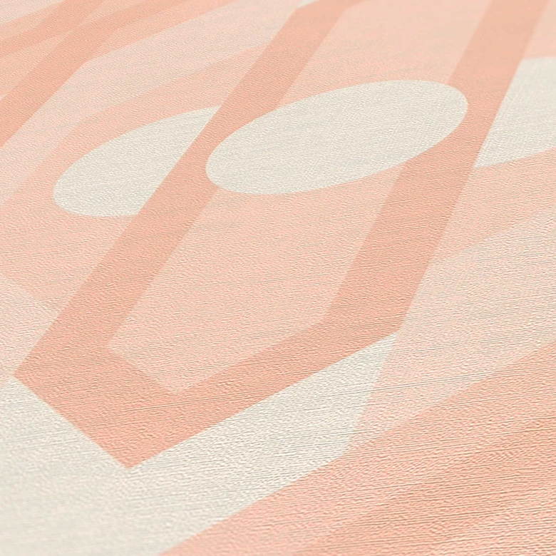 Ikke-vævet tapet retrostil beige creme - tapet med abstrakt mønster - vintage tapet 