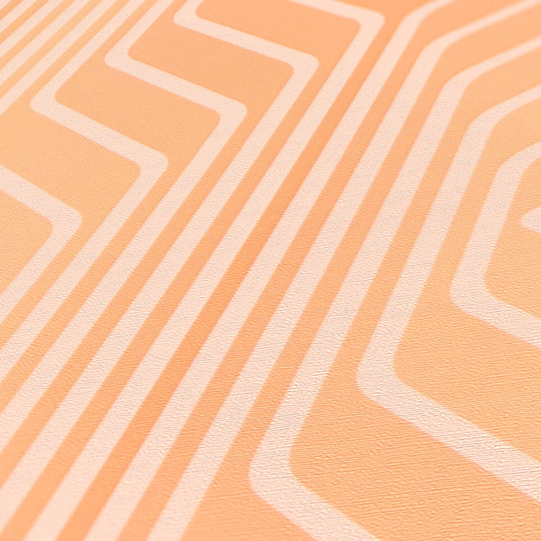 Retro wallpaper orange beige - vintage non-woven wallpaper abstract - Patterned Wallpaper textured peel and stick wallpaper 