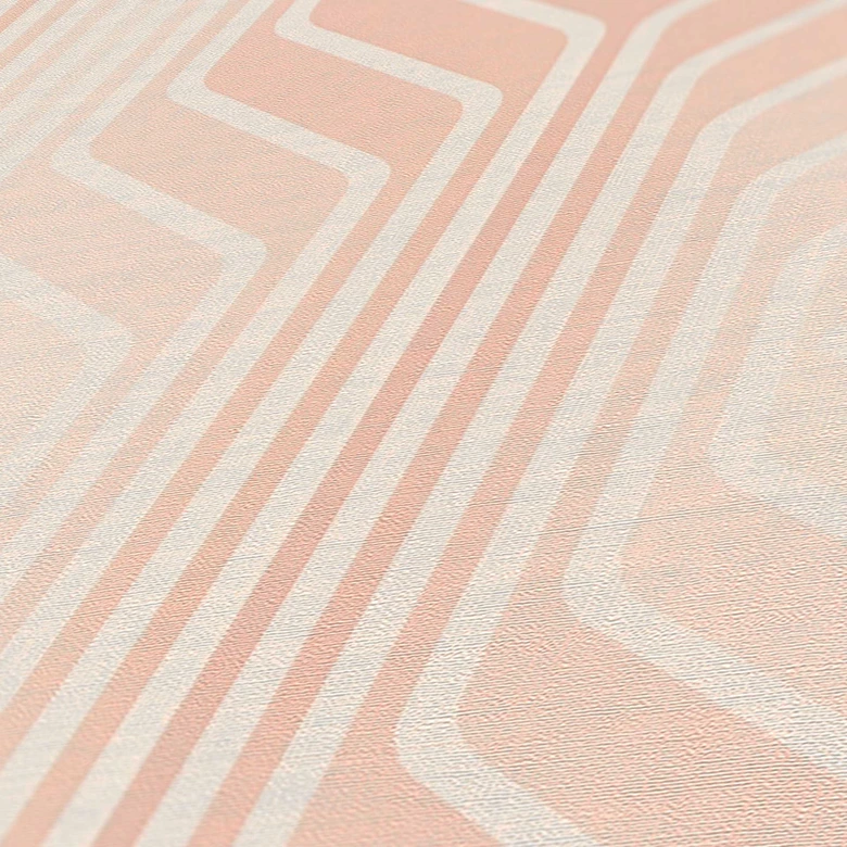 Retro-Tapete Creme Beige - Vintage Vliestapete abstrakt - Mustertapete Strukturtapete 