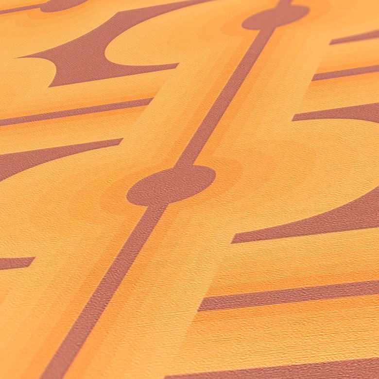 Vintage tapet gulbrun - retro mönster tapet grafisk - grafisk non-woven tapet 