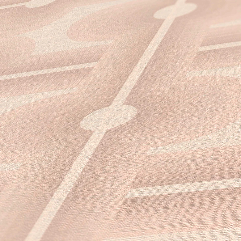 Papel pintado tejido-no tejido vintage beige crema - papel pintado motivo retro gráfico - papel pintado gráfico 