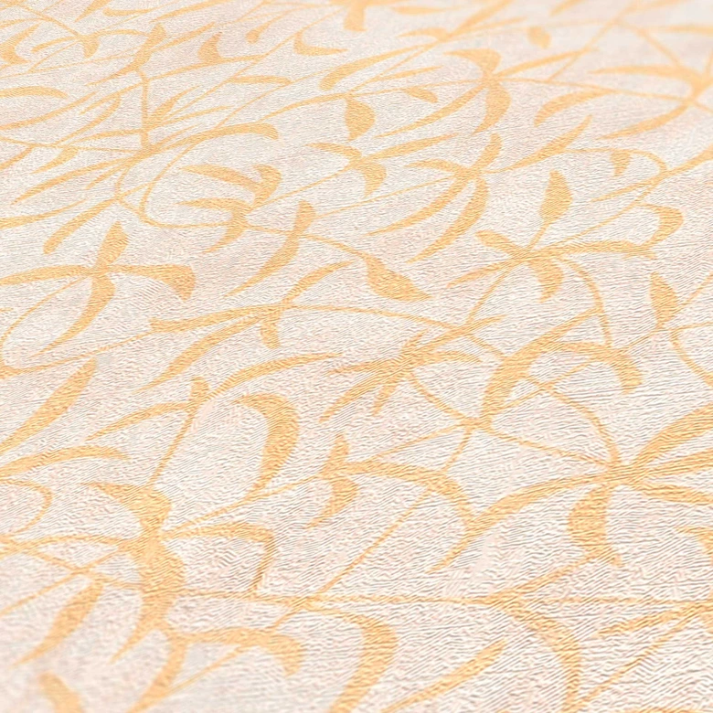 Florale Tapete Creme Beige - Natur-Tapete im Landhaus-Stil - Vliestapete Schlafzimmer Büro 